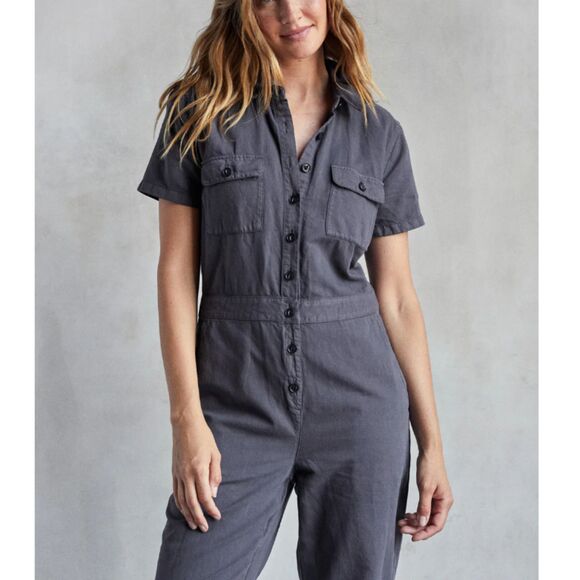 Outer Known Women's Size S Storm Sea Jumpsuit Button Front EUC - Picture 4 of 13